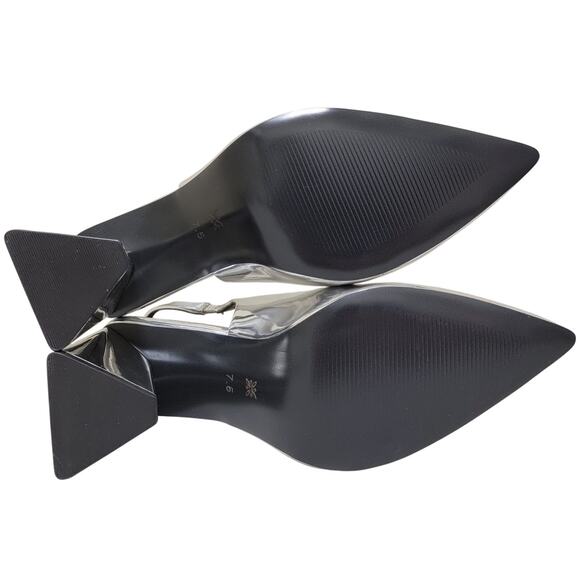 BCBGeneration Trina Pointed Toe Slingback Heels Size US 7.5M Silver Metallic - Picture 4 of 5